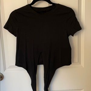 Lululemon Black Cropped Tie T-Shirt
